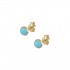 9K Gold Stud Earrings With Turquoise Stone sk139