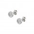 White Gold Single Stone Stud Earrings 9K With Zircon sk147