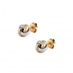 14K GOLD EARRINGS WITH WHITE GOLD MAT 