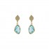 Gold earrings k14 with aqua marine pendants