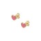 Earrings Children's Gold Studded 9K Heart pink enamel sk166