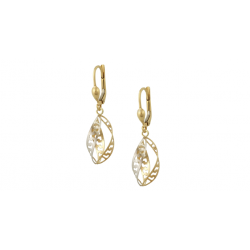 Meandros greka 14k gold and white gold earrings ell8015