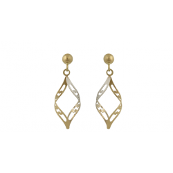 Meander greka earrings gold and white gold 14k Ell8017