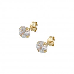 9K Gold Studded Single Stone Earrings With Zirconia sk157