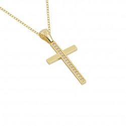 Baptismal Cross Gold With 14 Carat Chain For Girl 