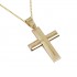 Baptismal Cross Gold With Chain 14k for boy matte glossy