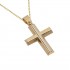 Baptismal Cross Gold With Chain 14k for boy two colors