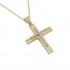 Baptism cross gold 14 k with chain for girl Bicolor