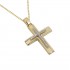 Baptismal Cross Gold With Chain 14k for Girl with zircon