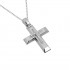 Baptismal Cross White Gold With 14k Chain for Girl with zircon