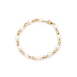 Bracelet with Fresh Water Pearl pearls K14 gold 110551
