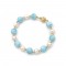 Bracelet with Aqua and Pearls K14 Gold 110912