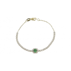 14K Gold Riviera Bracelet with Emerald BP8147