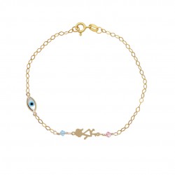 14ct gold bracelet with mother of pearl and baby girl
