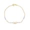 14ct gold bracelet with infinity and light blue