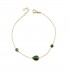 14ct gold women's bracelet with green zircon 