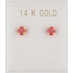 14ct Gold Earrings Studded with Orange Zircon 