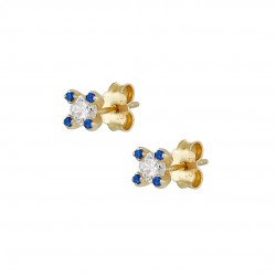 14ct gold earrings with white zircons 