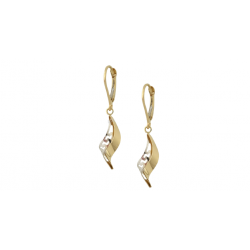 Meandros greka 14k gold handmade dangling earrings ell8009