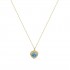 Heart necklace 14k gold with blue and white zircons k121