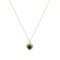 Heart necklace 14 carat gold with green and white zircons k120
