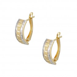 14k gold and white gold dangling laser cut earrings sk190