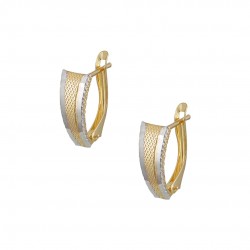 14k gold and white gold dangling laser cut earrings sk192