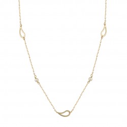 14K Gold Necklace With Pearls And Drop kol132