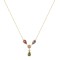 14K Gold Drop Necklace With colored zirconia k117