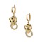 14K Gold Tiger Earrings With Zircon and Emerald Eyes sk195
