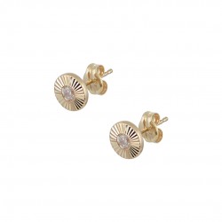 9K Gold Stud Earrings With Zirconia sk181