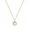 Gold rosette pearl necklace k14 KOL17