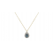 Necklace Gold 14k Rosette Drop With Zirconia K81dark blue and White zirconia K8160
