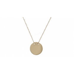 14k gold necklace With round tile K8079