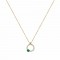 14k circle gold necklace with zircon green and white