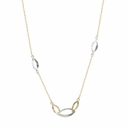 Necklace 14k gold and white gold drop design