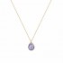 14k gold drop necklace with amethyst and with handmade chain 