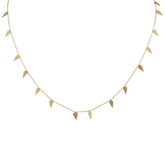 14k gold leaf necklace kol133