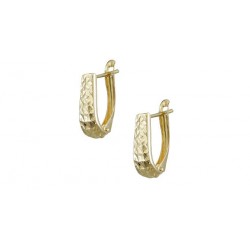 14K Crown Gold Drop Earrings Italian Sk8000
