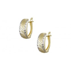 14K Gold and White Gold Italian Diamond Dangle Earrings SK8007