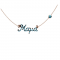 Mother's necklace with turquoise crystals silver 925 and target eye