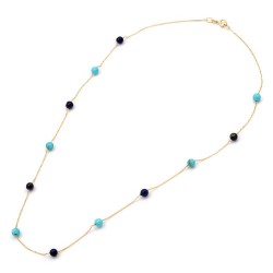 Necklace with Turquoise and Lapis K14 w111336