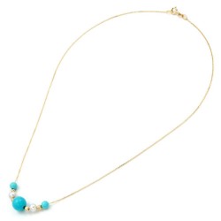necklace with Turquoise and pearls K14 W111627