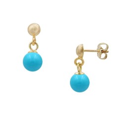 14K Gold Turquoise Earrings W111656