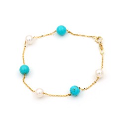 Bracelet with Pearls and Turquoise K14 W111853