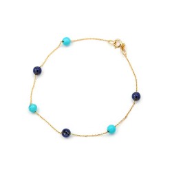 Bracelet with Turquoise and lapis K14 W111871