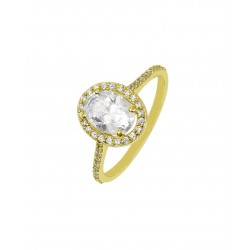 Δαχτυλίδι Κ14 Ροζέτα Λευκό Zircon d19635