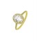 Δαχτυλίδι Κ14 Ροζέτα Λευκό Zircon d19635