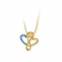 Heart necklace Infinity silver Gold plated with blue stones E5758