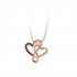 Heart Necklace Infinity Silver Plated Rose Gold with Red Stones E57584K